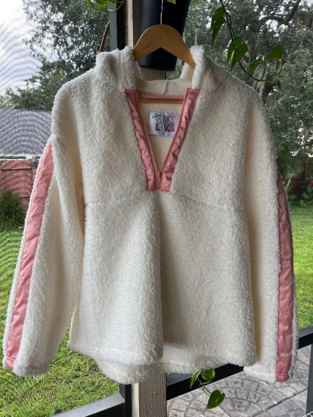 The Original Muk Luks pink sherpa fleece sweater XL